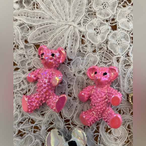 New Old Stock Vintage 1960’s Pin Brooch Lot of 5. POODLE TEDDY BEARS MICE - Picture 3 of 5